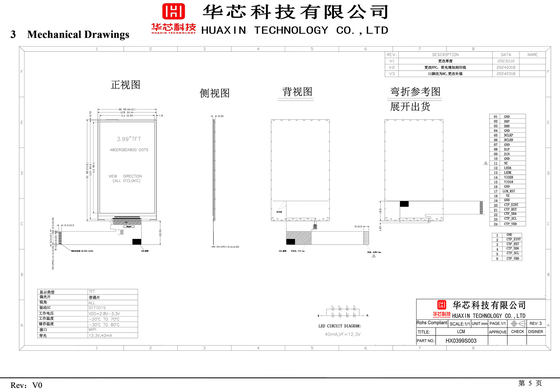 3.97 inch Transflective TFT Module with CTP 480X800 Resolution Driver IC ST7701 MIPI Interface